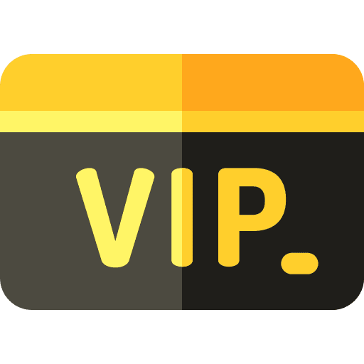 A yellow and black icon with the word VIP on it, representing a home for exclusive members.