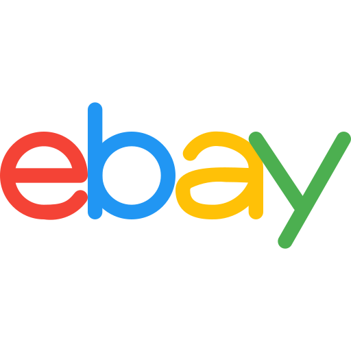 The eBay logo showcased on a sleek black background.